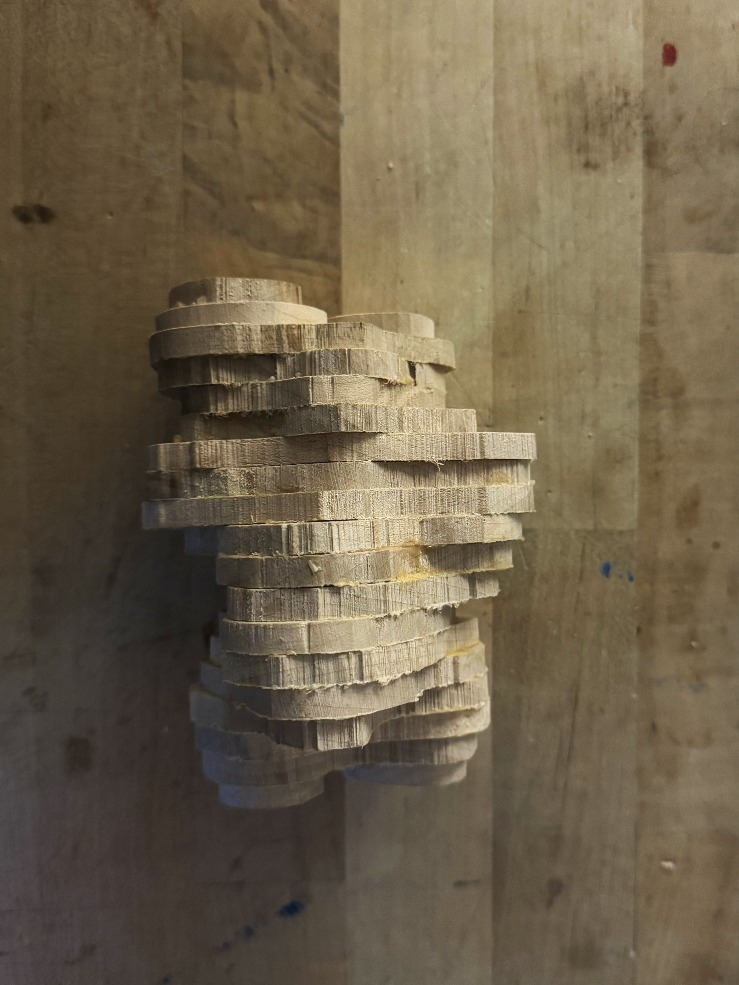 Wood stacks glued together