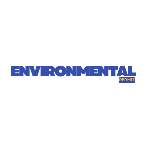 The word 'ENVIRONMENTAL' in large blue letters with a small orange and blue 'PERMIT' label below on a white background.