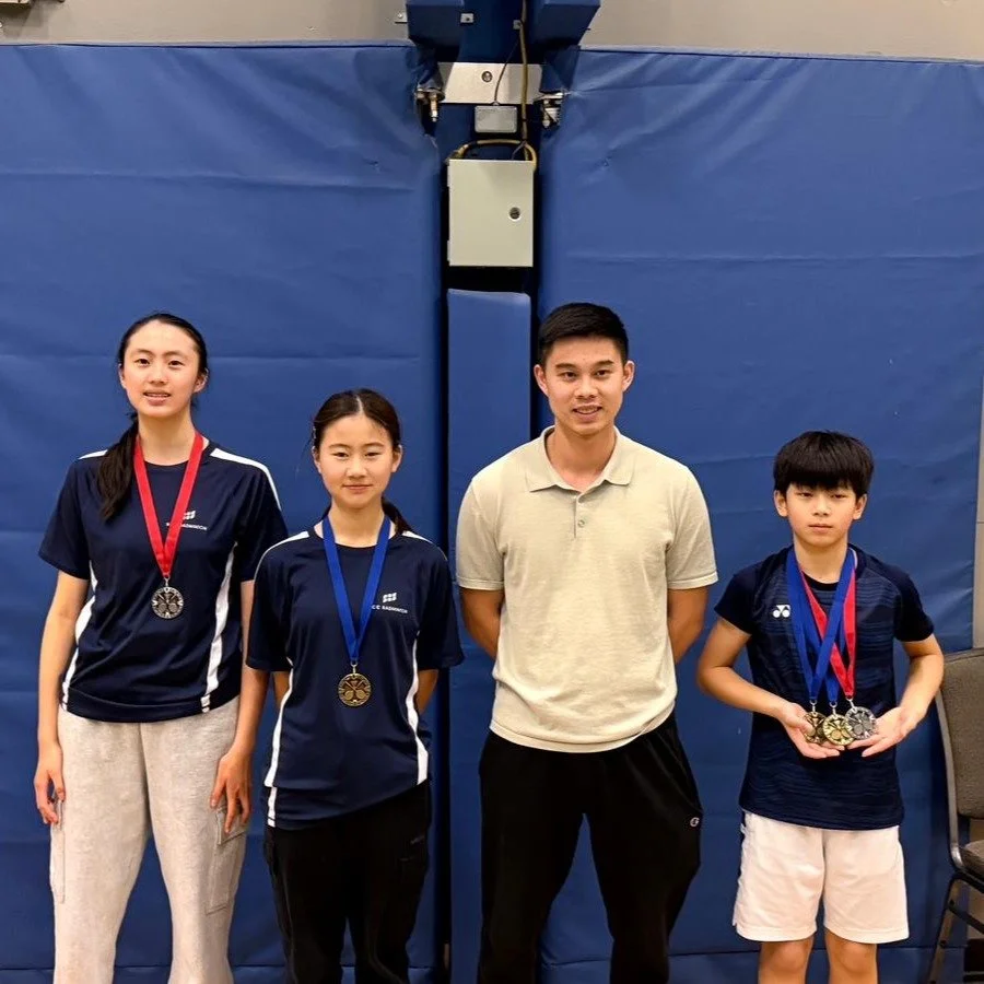 Congratulations to Karmin Au, Ivana Mei, Moses Li, Eason Yan, Angelia Pan, Marcus Zhou, and Jasmine Zhang for their podium finishes at the Hollyburn Jr. A tournament, totalling 3 Golds, 3 Silvers, and 4 Bronzes!

Thank you to all the parent and child
