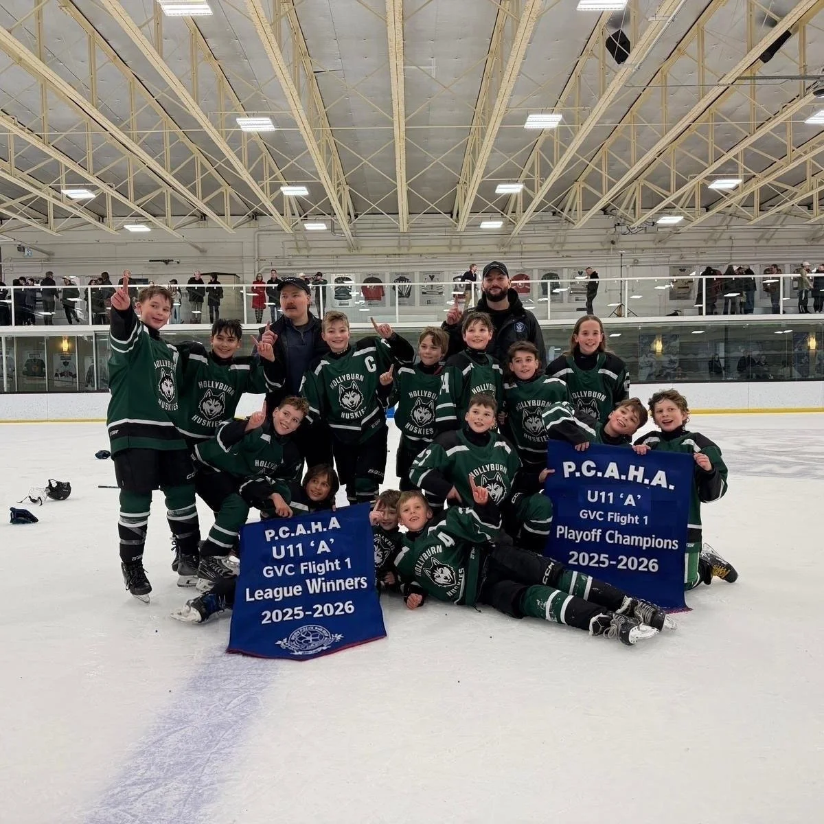 Congratulations to the U11A1 team for their 4&ndash;1 victory over North Van, becoming the PCAHA U11A1 GVC Flight 1 Playoff Champions! The team fought hard all season and also earned the title of U11A1 GVC Flight 1 League Winners.

We are incredibly 
