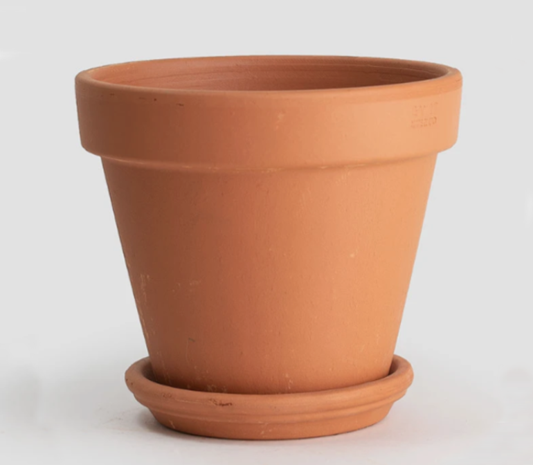 6" Italian Terracotta Pot & Saucer Set