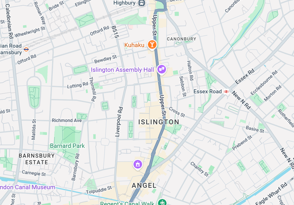islington area map