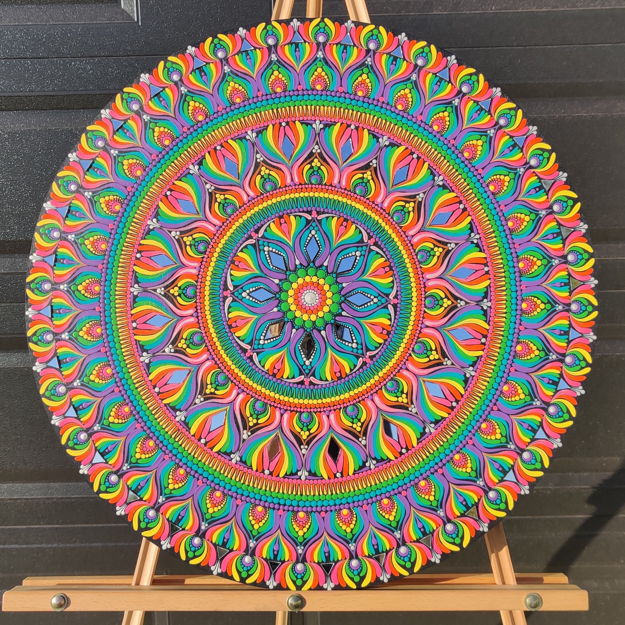22" Neon Rainbow Mandala