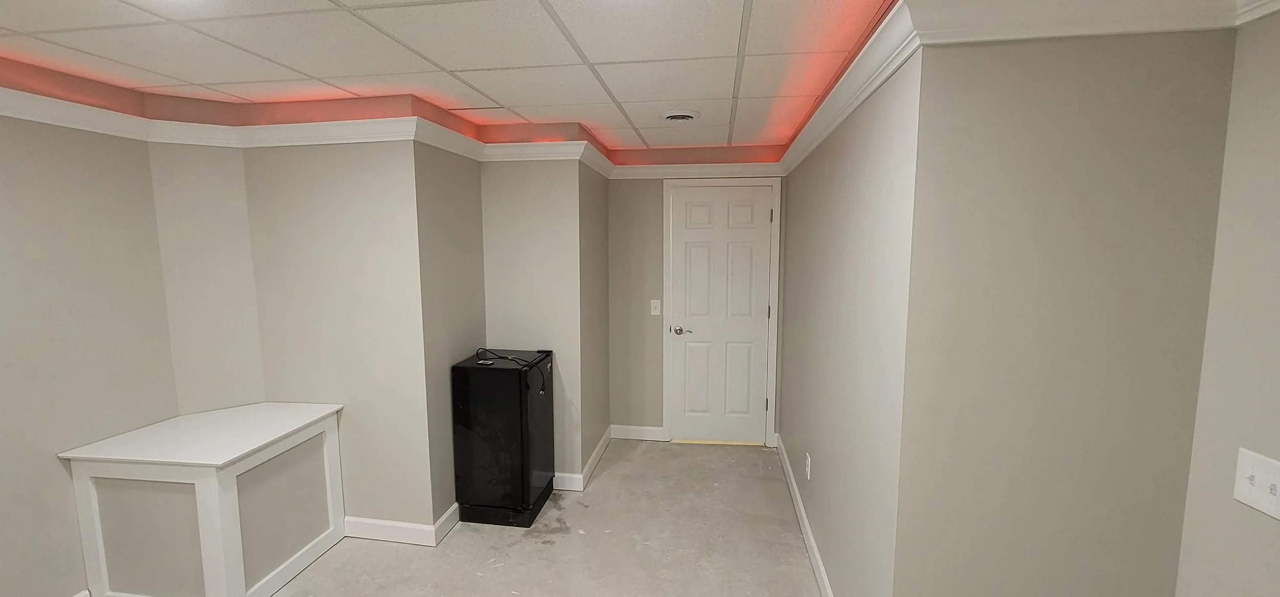 Custom Basement Finish with Modern Lighting and Clean Architectural Details
Transform your unused lower level into a beautiful, functional living space. This custom basement finish features premium drywall work, clean trim details, fresh paint, and m