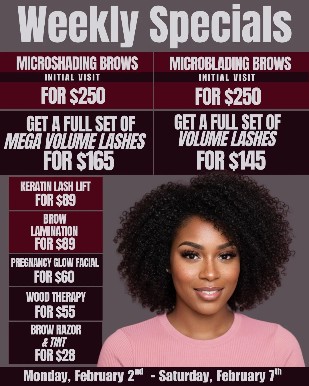 ✨ 𝗪𝗲𝗲𝗸𝗹𝘆 𝗦𝗽𝗲𝗰𝗶𝗮𝗹𝘀 𝗮𝗿𝗲 𝗛𝗘𝗥𝗘 𝗮𝘁 𝗣𝗶𝗻𝗸 𝗖𝗮𝘃𝗶𝗮𝗿 𝗦𝗽𝗮!

𝘛𝘩𝘪𝘴 𝘸𝘦𝘦𝘬 𝘰𝘯𝘭𝘺 (𝘍𝘦𝘣 2&ndash;7), 𝘵𝘳𝘦𝘢𝘵 𝘺𝘰𝘶𝘳𝘴𝘦𝘭𝘧 𝘵𝘰 𝘔𝘪𝘤𝘳𝘰𝘴𝘩𝘢𝘥𝘪𝘯𝘨 𝘰𝘳 𝘔𝘪𝘤𝘳𝘰𝘣𝘭𝘢𝘥𝘪𝘯𝘨 𝘉𝘳𝘰𝘸𝘴 𝘧𝘰𝘳 $250, 𝘔𝘦𝘨?