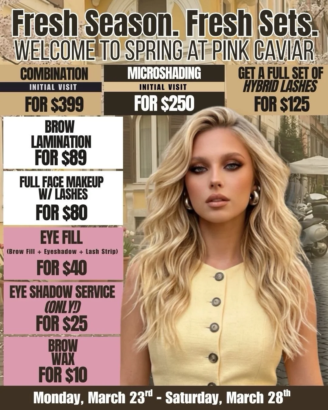 Fresh season. Fresh sets. New you. 🌸✨

Spring is officially HERE and Pink Caviar is bringing the glow-up specials you don&rsquo;t want to miss 💅🏽💖

From flawless brows to full glam to lash sets that EAT every time&hellip; this is your sign to ste