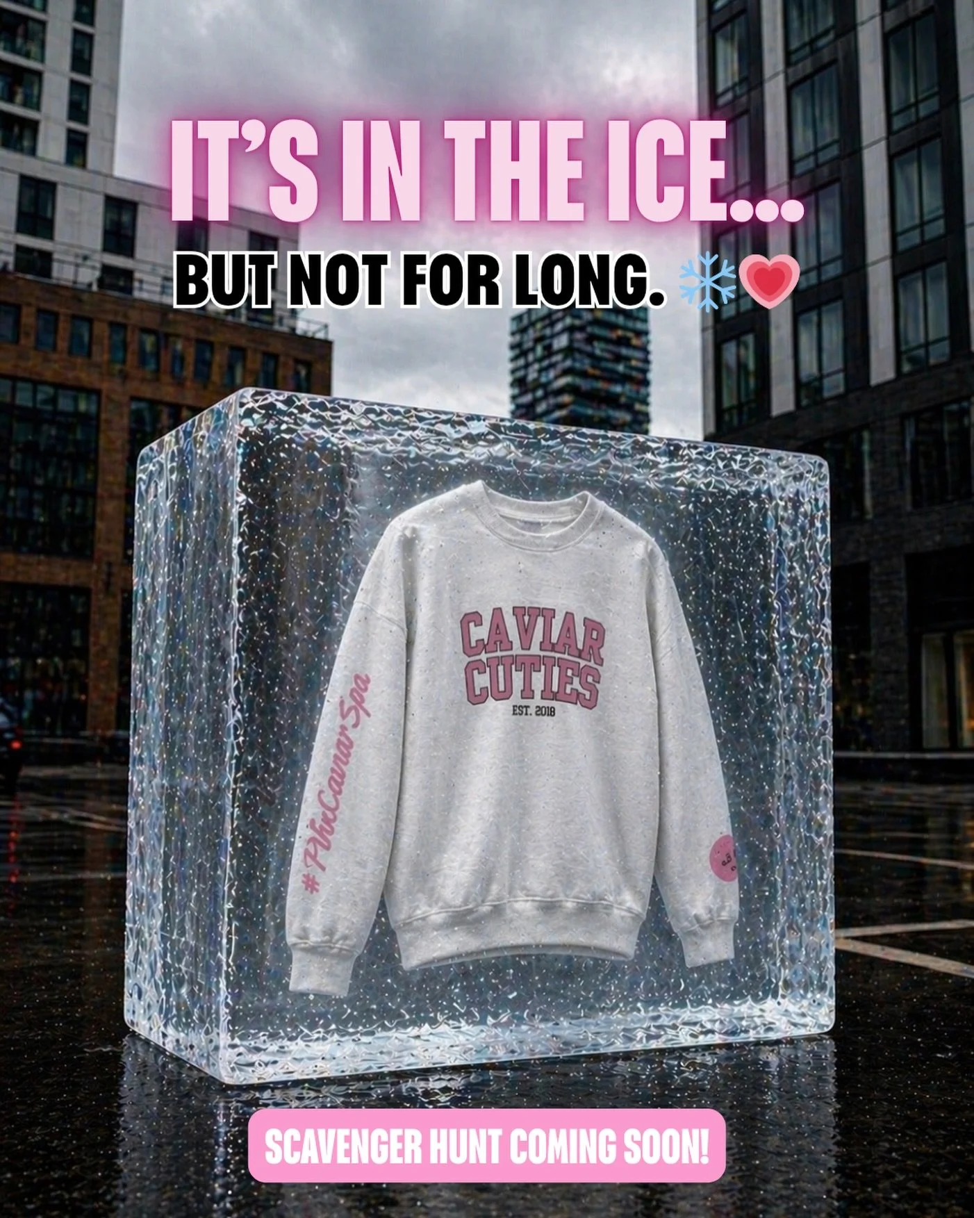 It&rsquo;s in the ice&hellip;
but not for long. ❄️💗
Scavenger Hunt Coming Soon!

#PinkCaviar #CaviarCuties #Iceman #IceTrend #drake