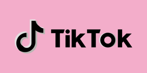 TikTok logo with pink background