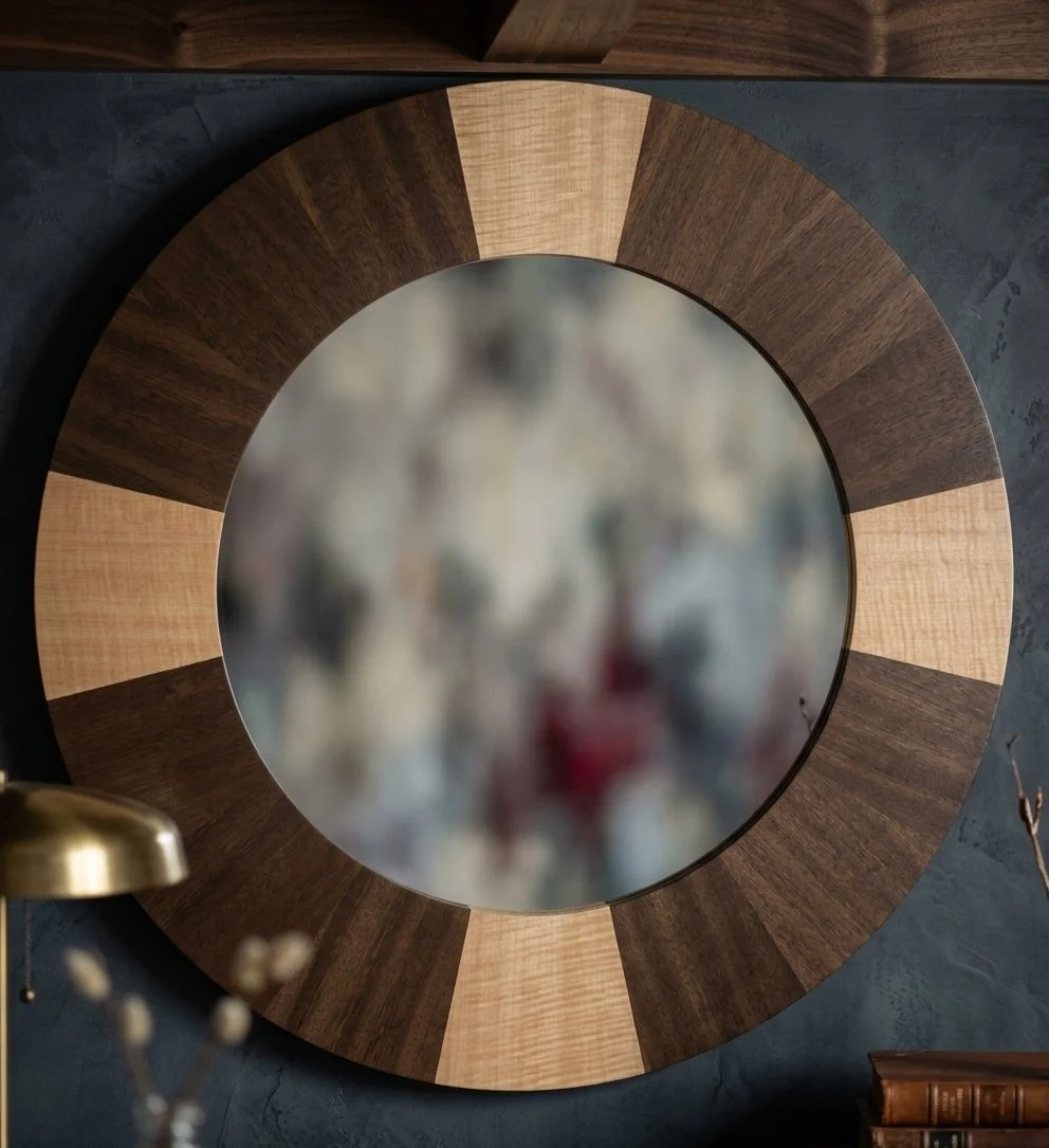 Angelim with figured Anigre mirror 45 inch