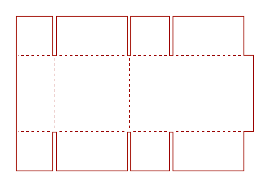 Full-Overlap Slotted Continer (FOL) Layflat Dieline