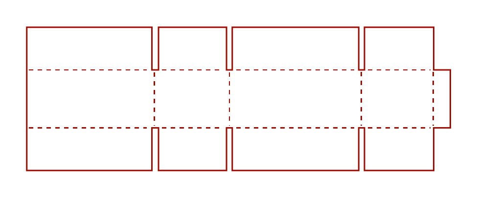 Regular Slotted Container (RSC) Layflat Dieline
