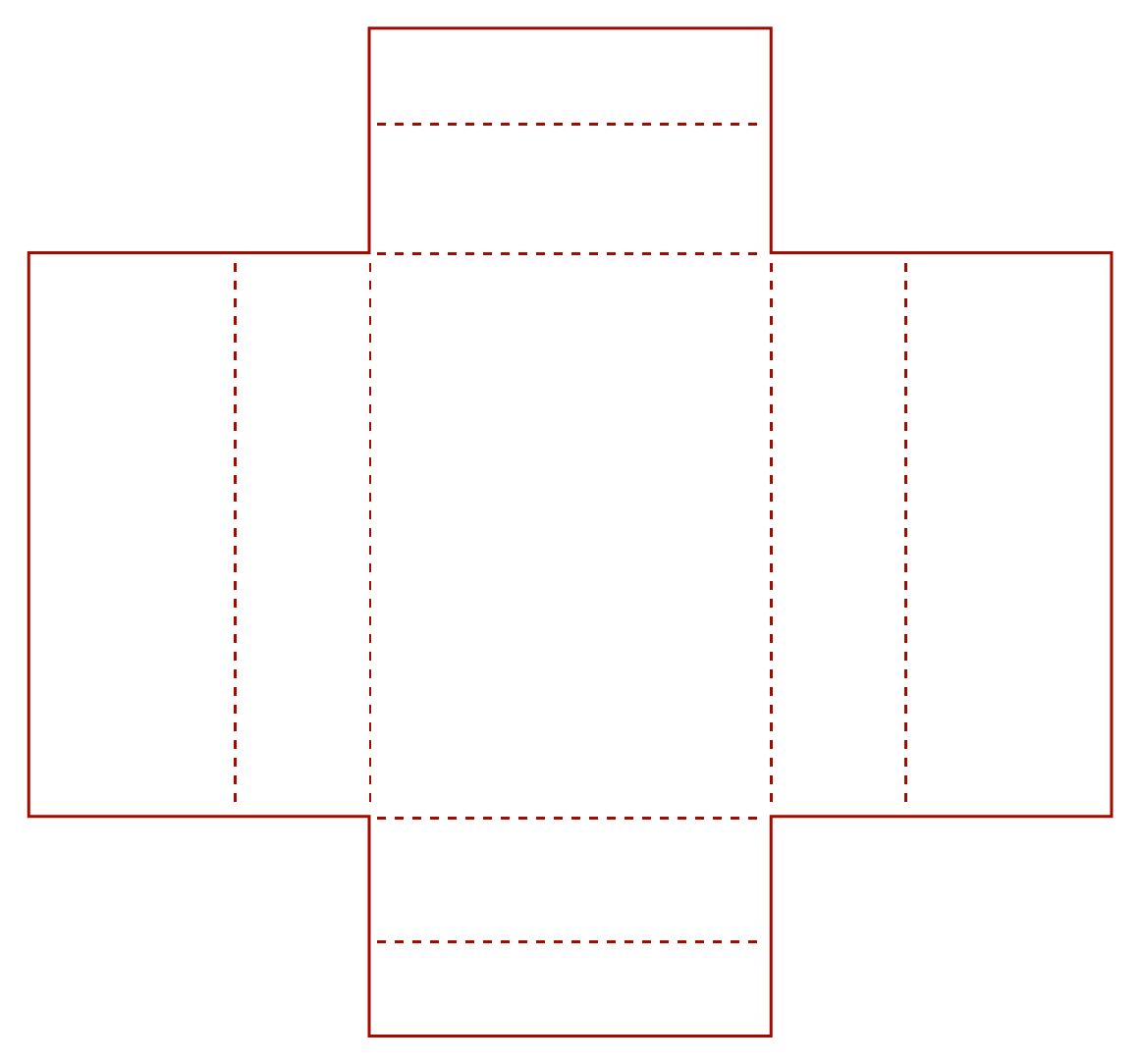 One-Piece Folder Box (OPF) Layflat Dieline