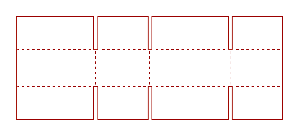Overlap Slotted Continer (OSC) Layflat Dieline