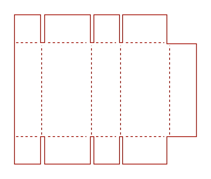 Self-Locking Five-Panel Folder (FPF) Layflat Dieline