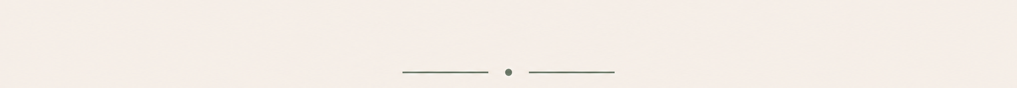 A minimalist design with a horizontal line and a centered dot in between on a light beige background.