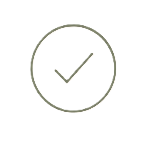 A clock with a check mark in the center