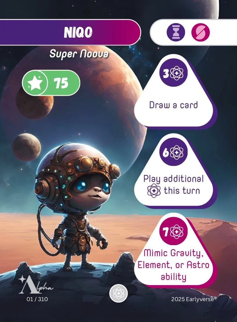 An Earlyverse Alpha card named Niqo.
