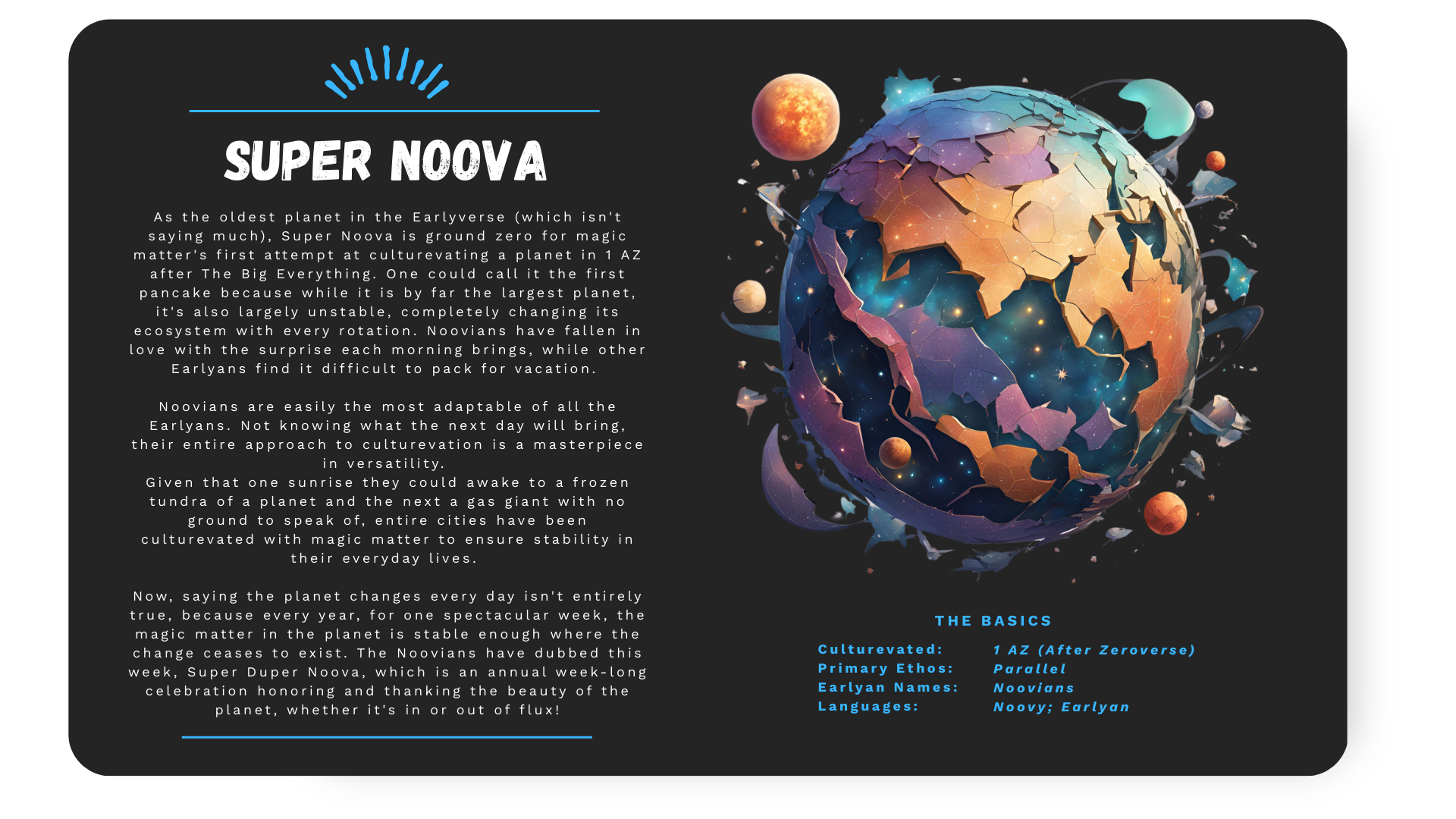 Super Noova Information Card 1