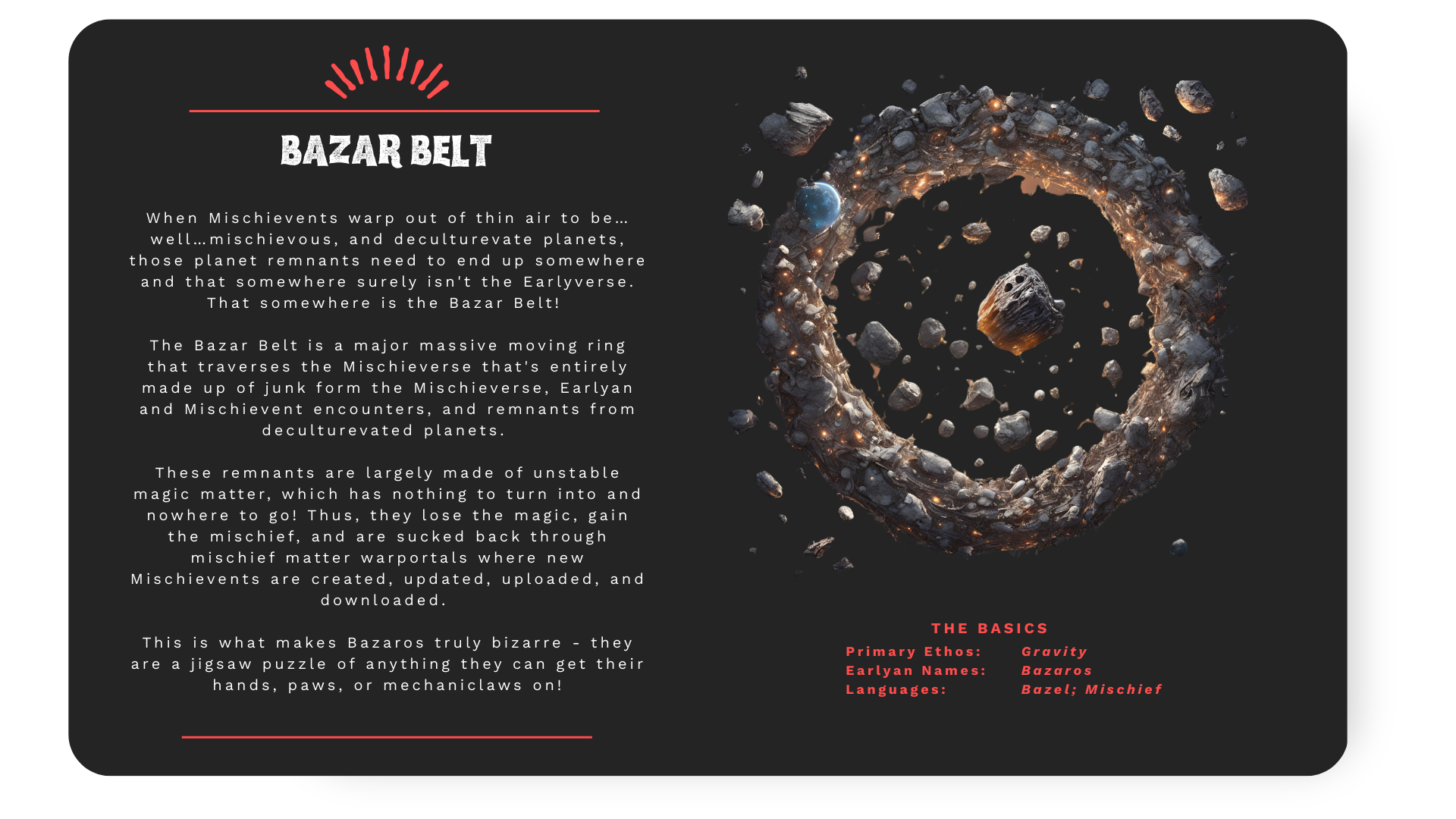 Bazar Belt Information Card 1
