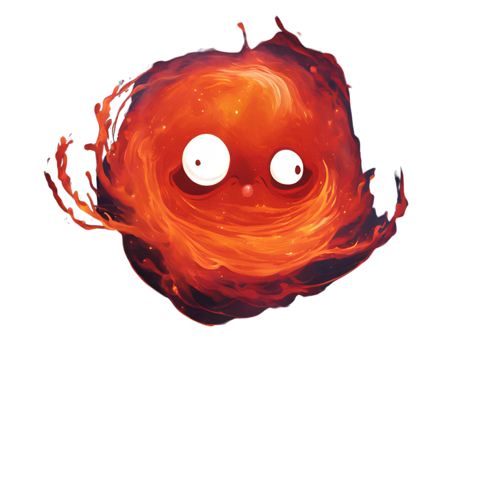 Mischieverse origin Phantombre Nebula. A red gaseous ghostly circle with two big eyes. Phantombre Nebula in text below it.