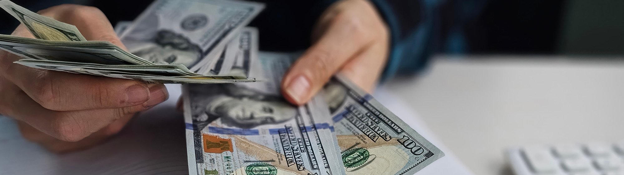 Person holding money