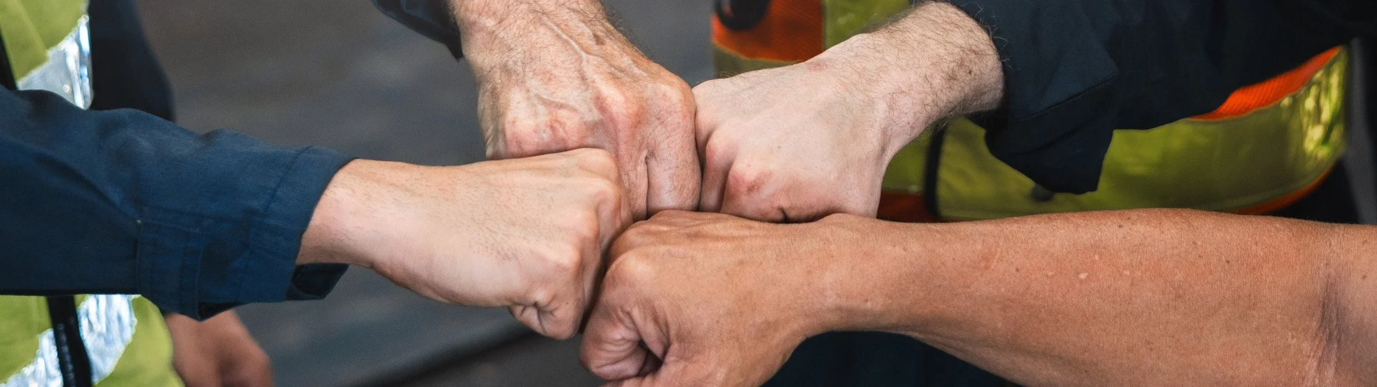Group of hands united