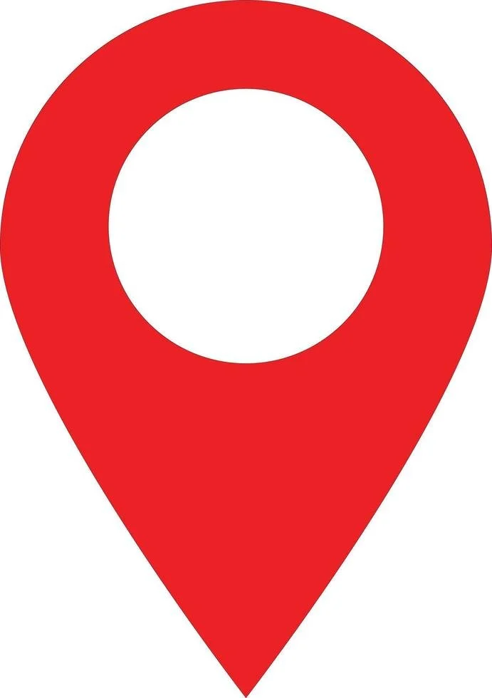 Red map location marker icon with a white center.