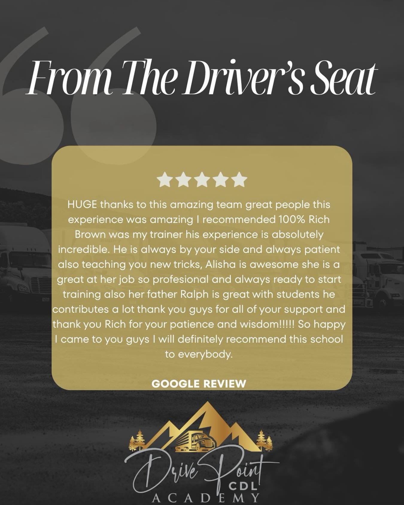 Another happy customer and another safe driver on the road! #drivepointcdlacademy