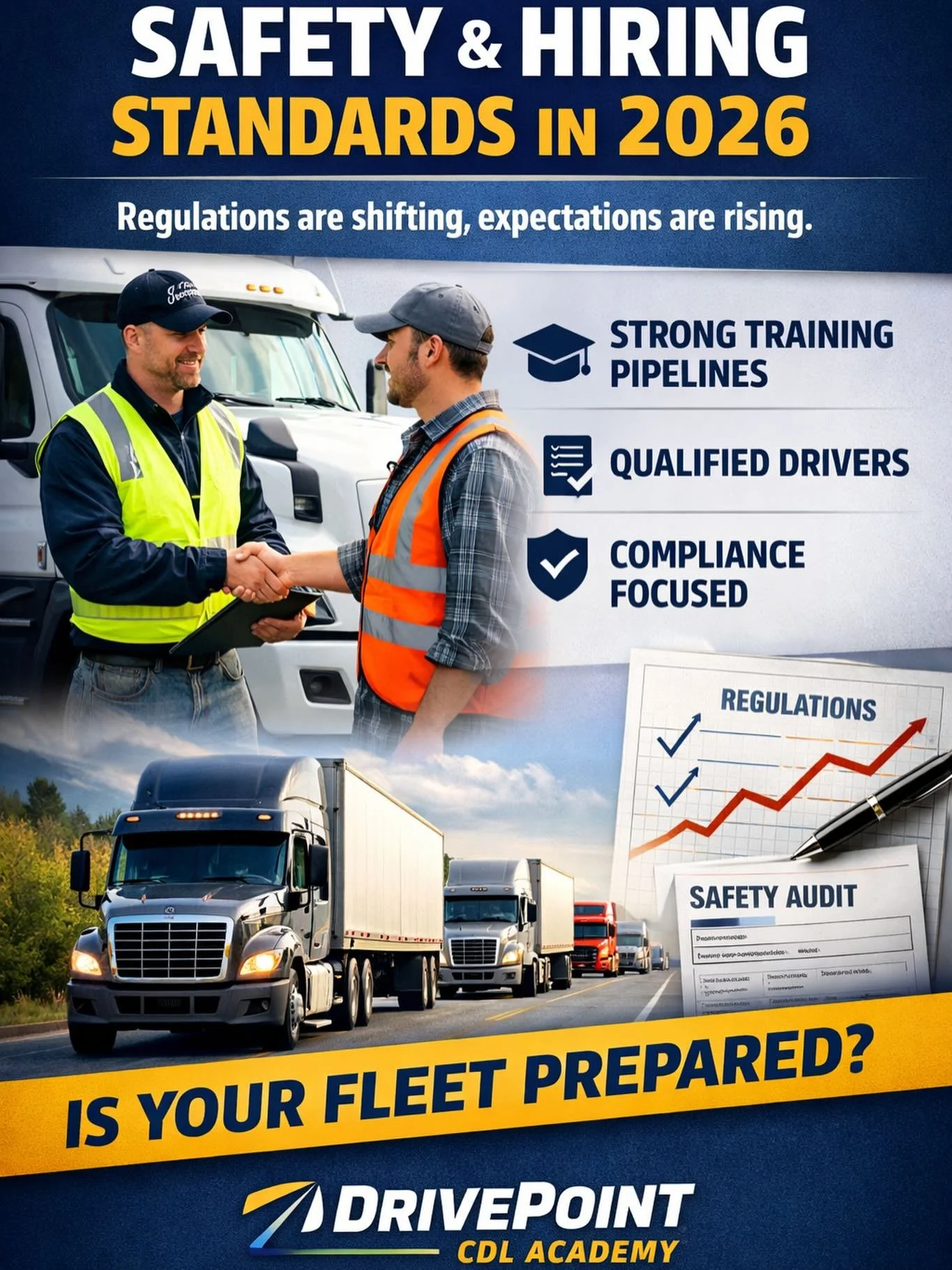 Driver Education And Fleet Safety

Safety enforcement and compliance conversations are shaping the trucking industry right now, with regulators and fleets placing stronger focus on qualified drivers, hiring practices, and training standards heading i