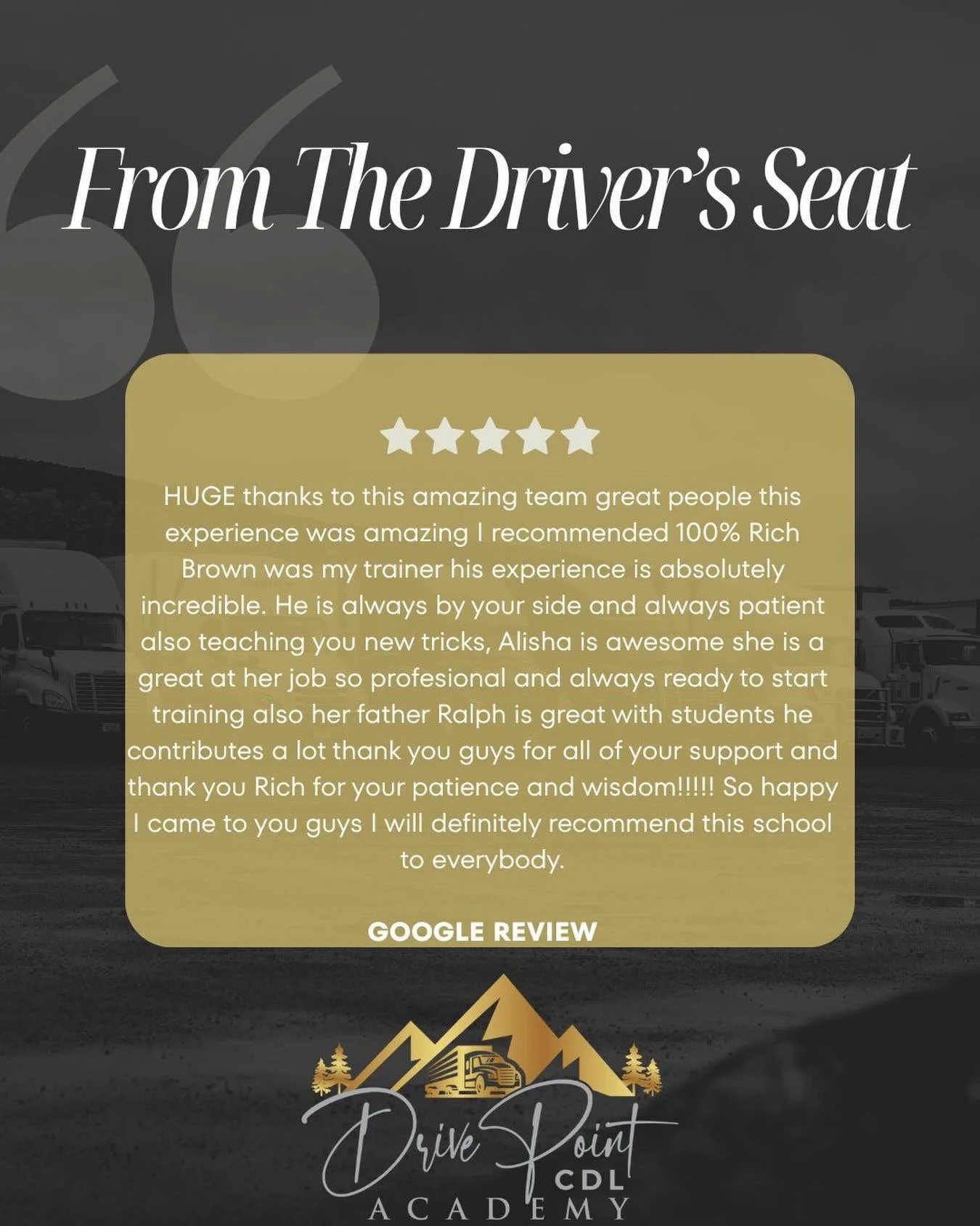 Another happy customer and another safe driver on the road! #drivepointcdlacademy