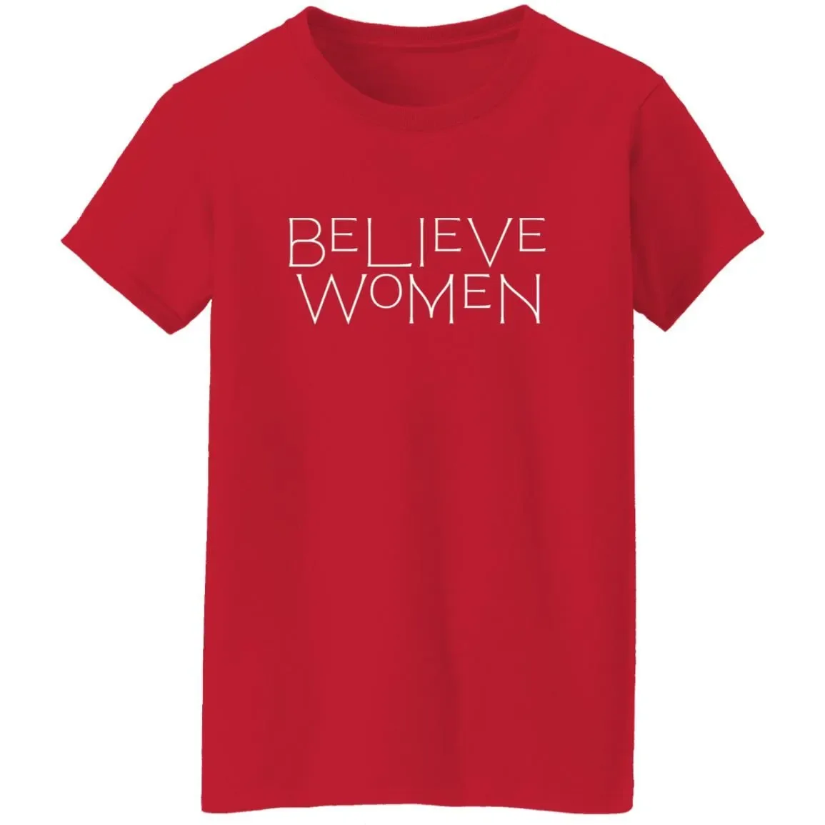 Believe Women T-Shirt In Red.webp