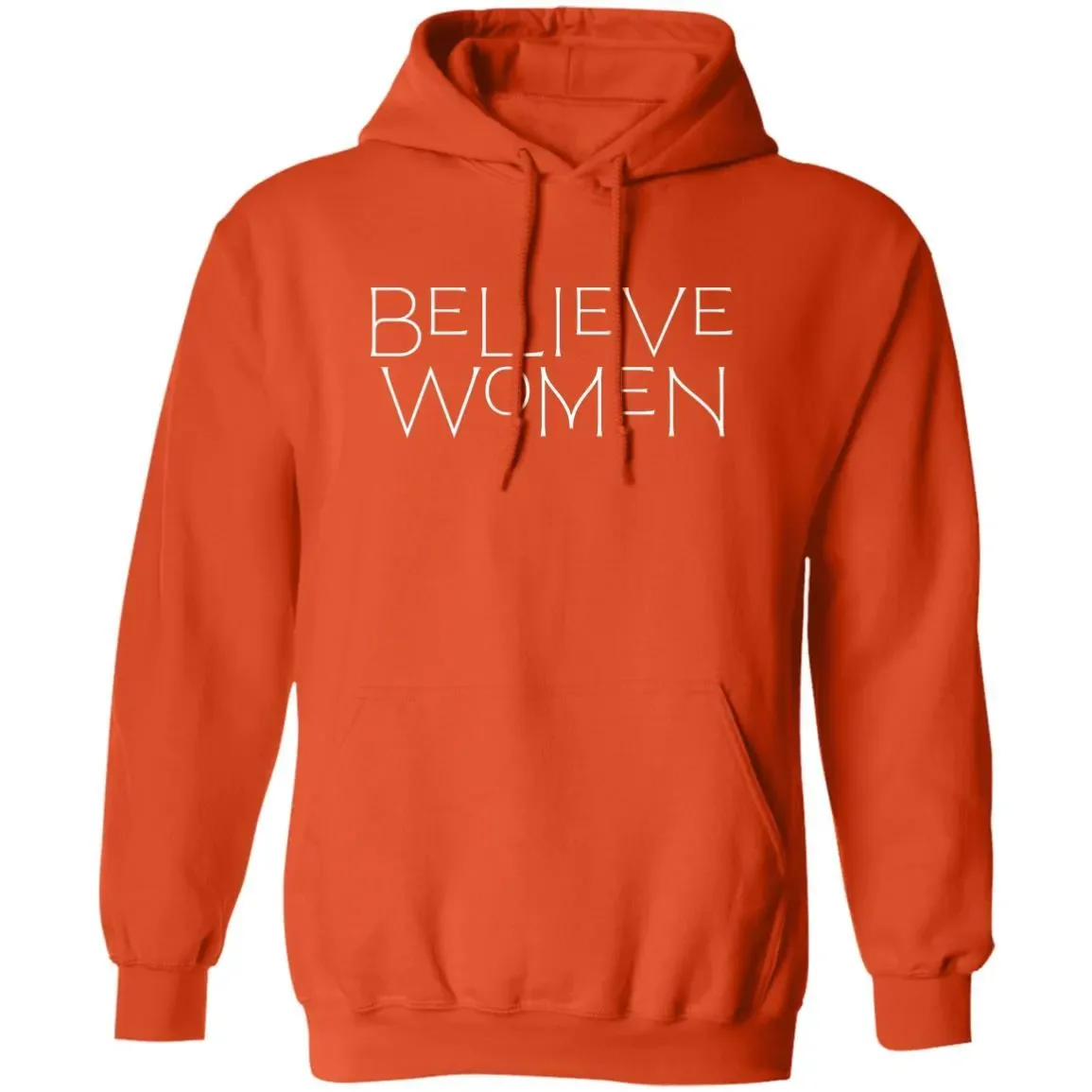 Believe Women Hoodie In Orange.webp
