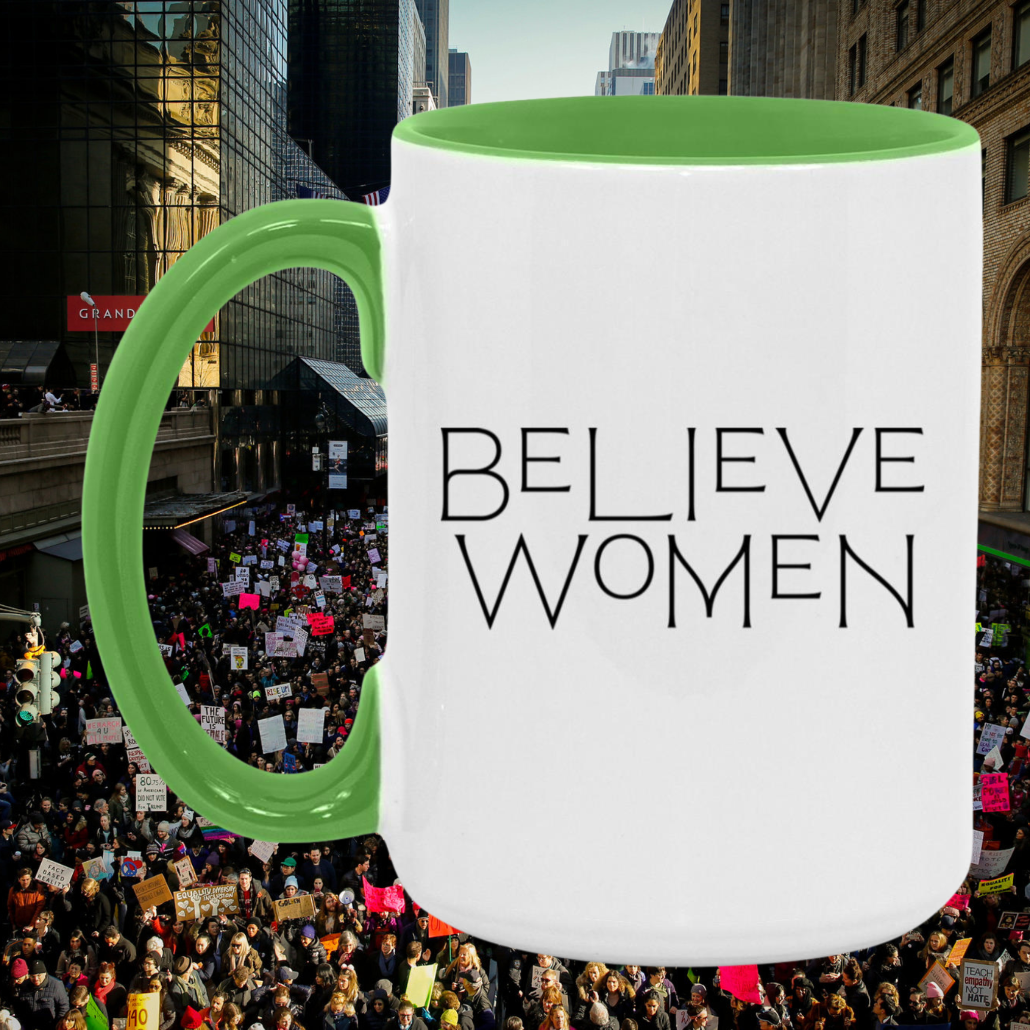 Believe Women Mug In Green.png