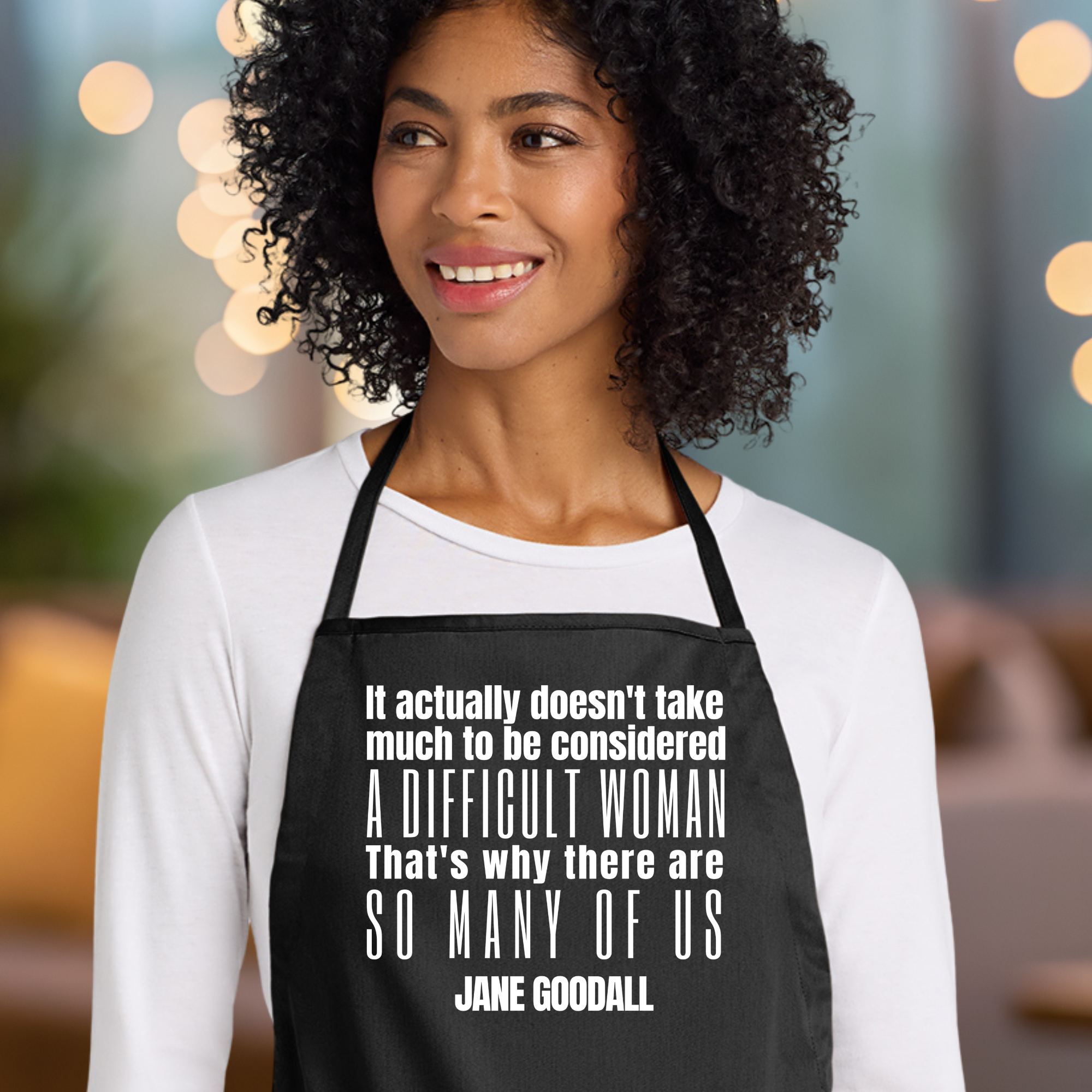 Jane Goodall Quote Apron In Black.png