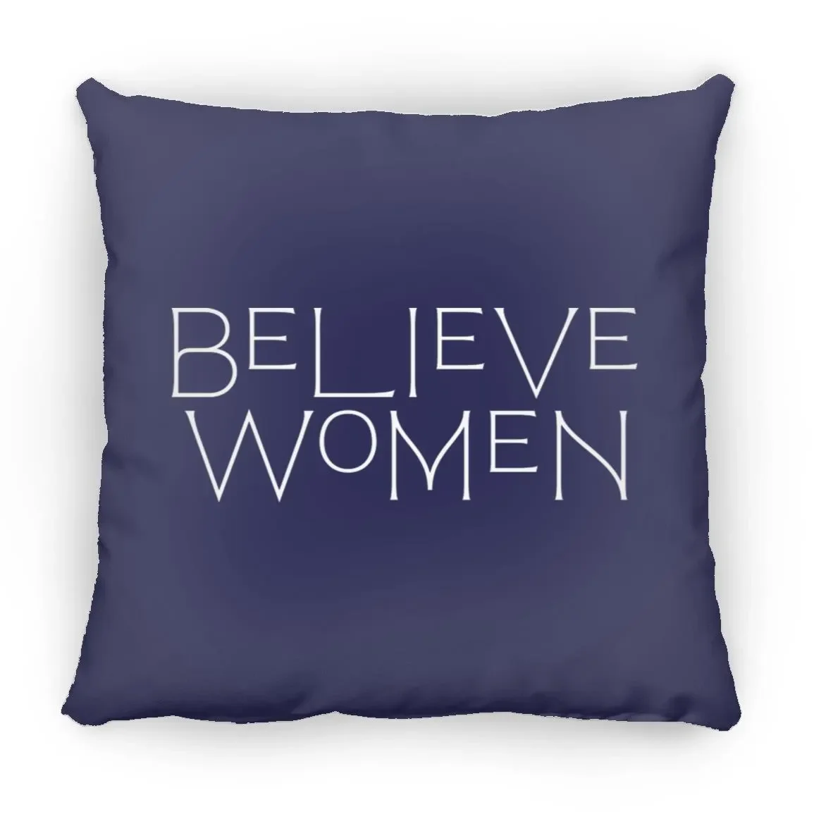 Believe Women Throw Pillow In Navy.webp