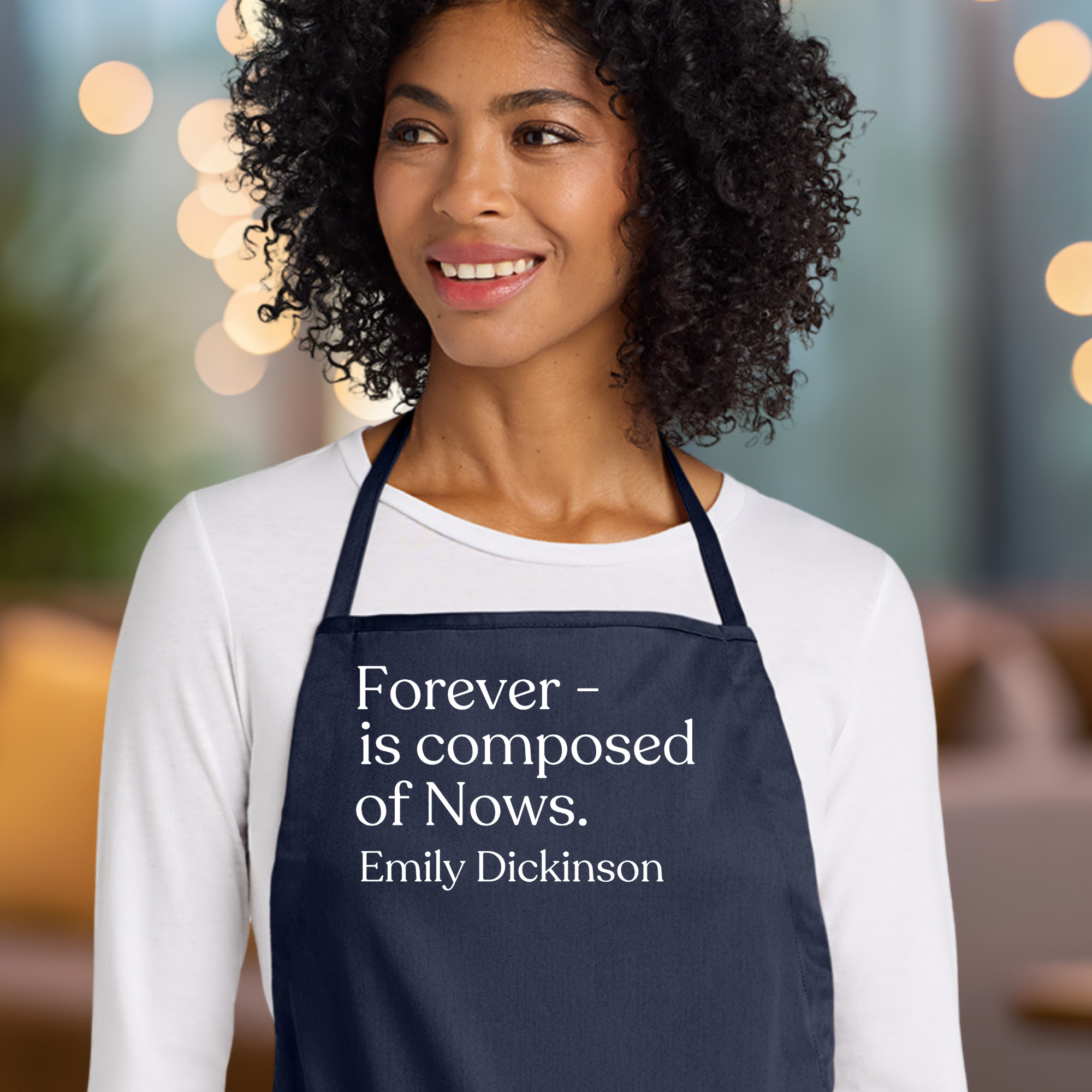 Emily Dickinson Quote Apron In Navy.png