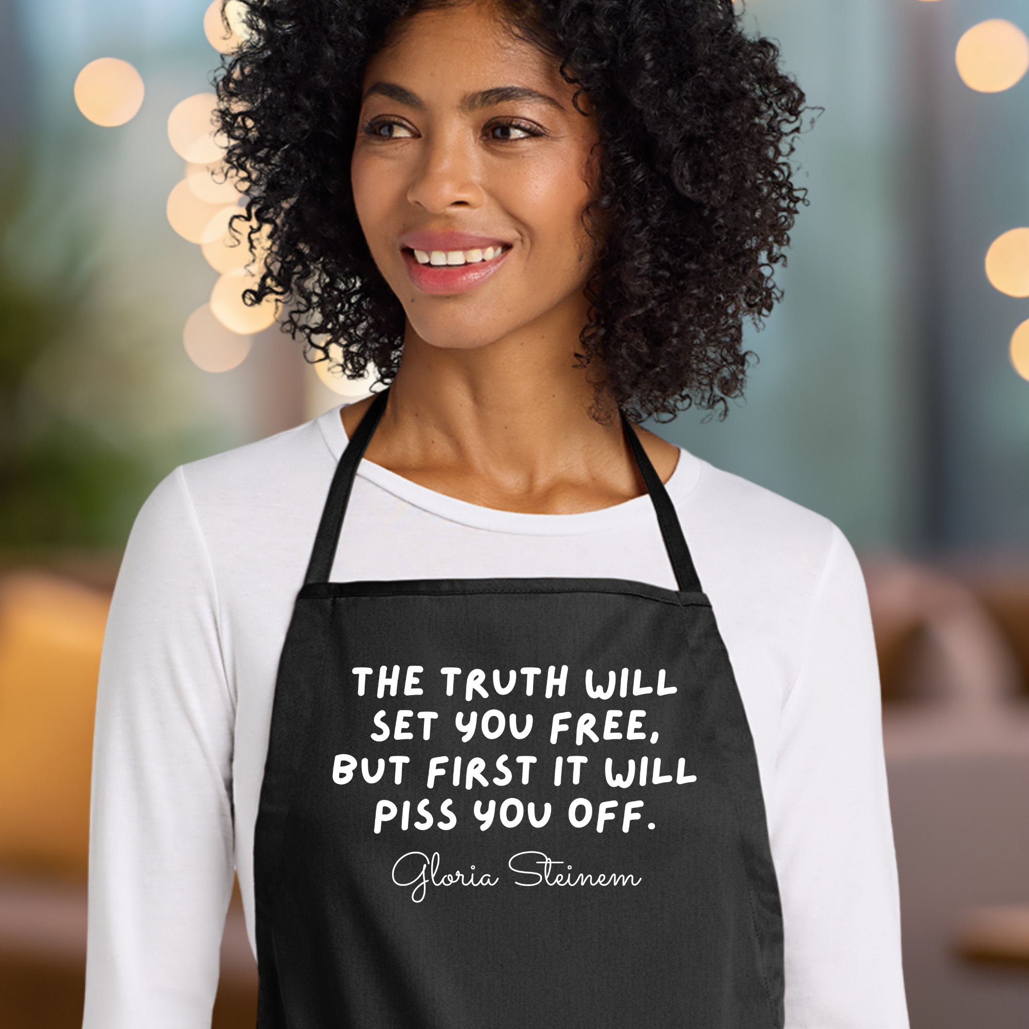 Gloria Steinem Quote Apron in Black.png