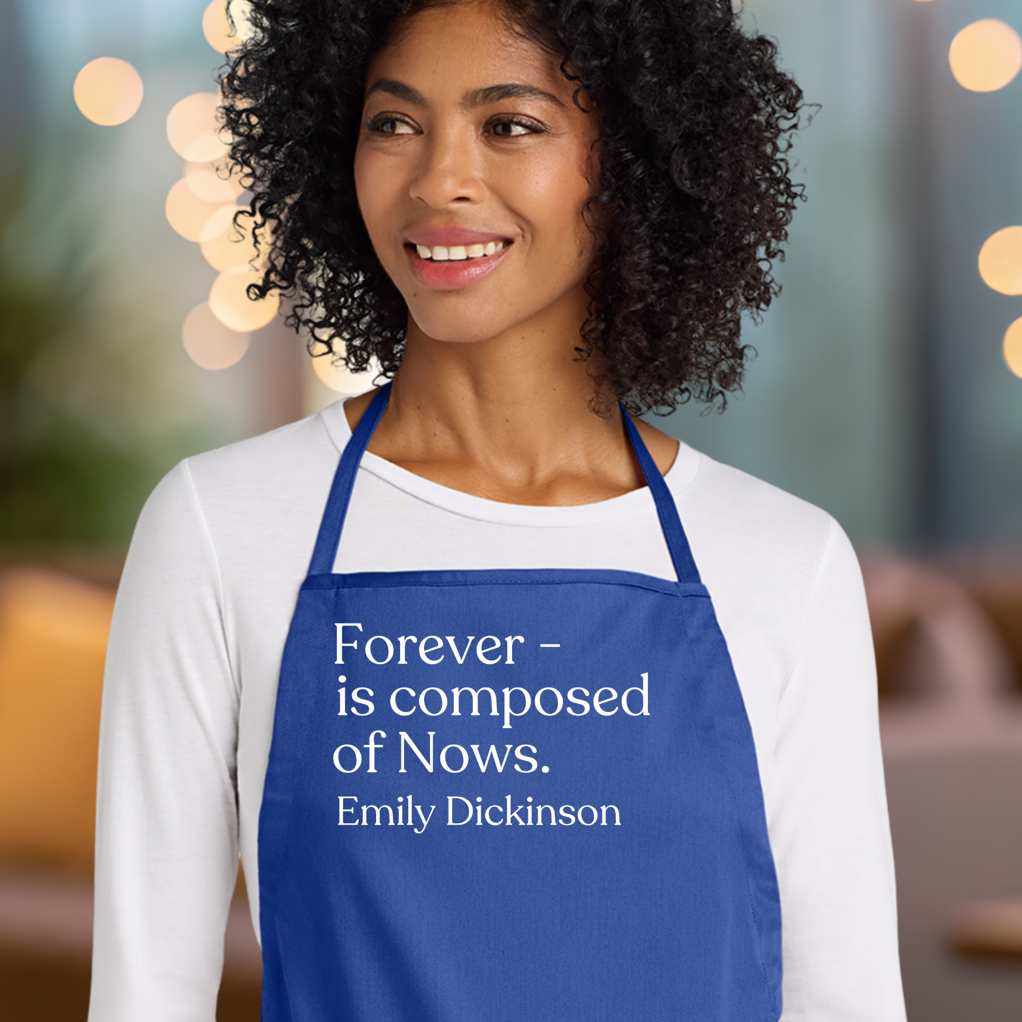 Emily Dickinson Quote Apron In Blue.png
