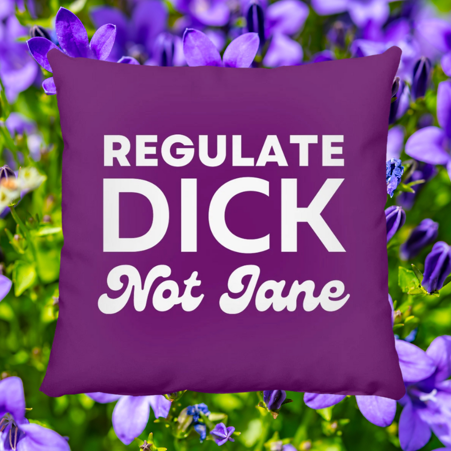 Regulate Dick Not Jane Throw Pillow Purple.png