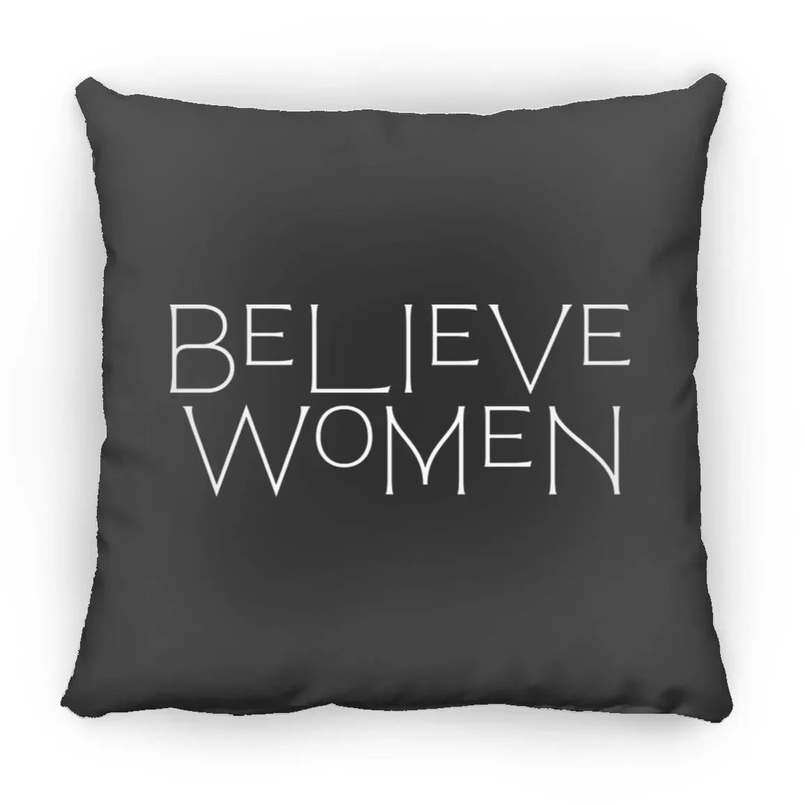 Believe Women Throw Pillow In Black.webp