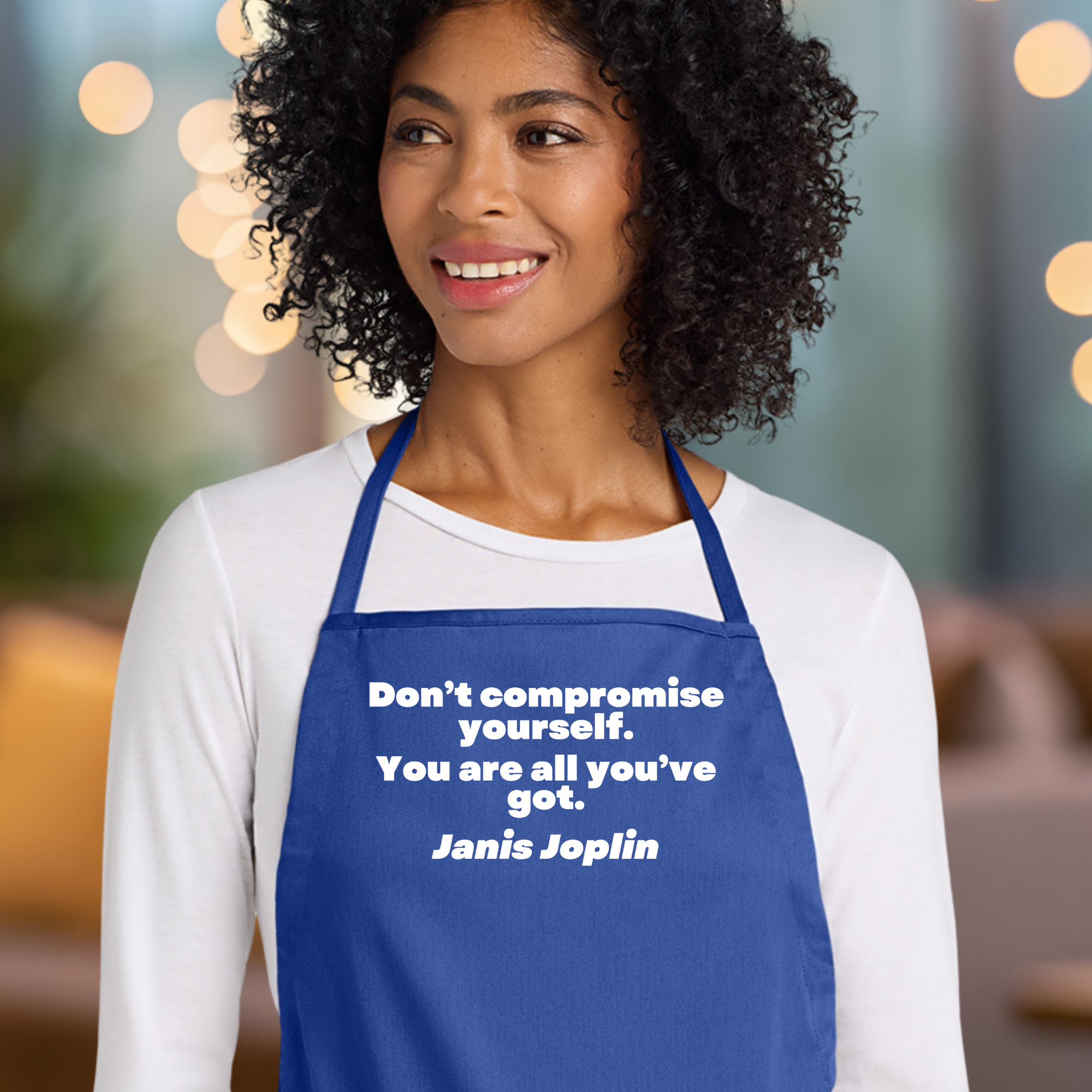 Janis Joplin Quote Apron In Blue.png
