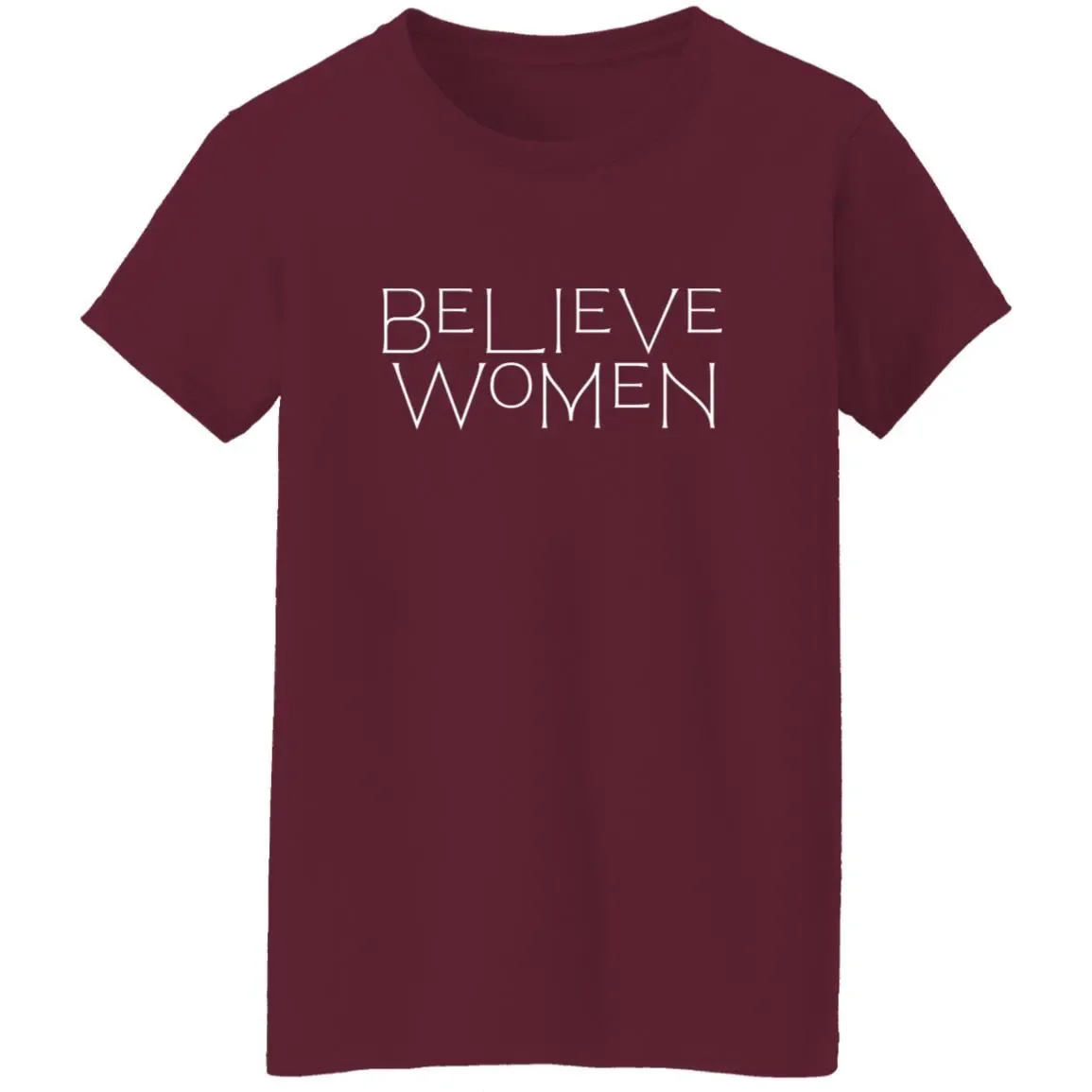 Believe Women T-Shirt In Maroon.webp