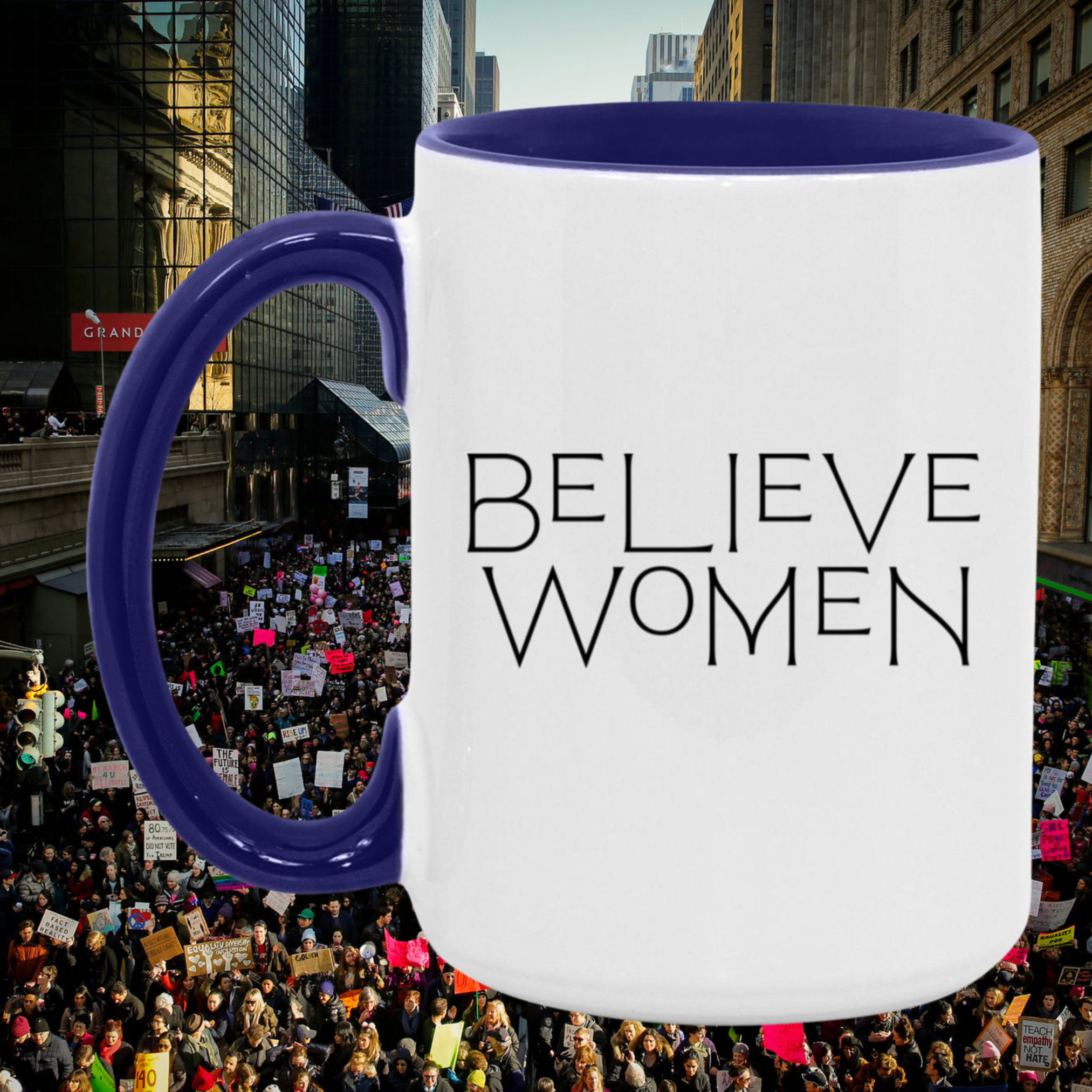 Believe Women Mug In Midnight Blue.png