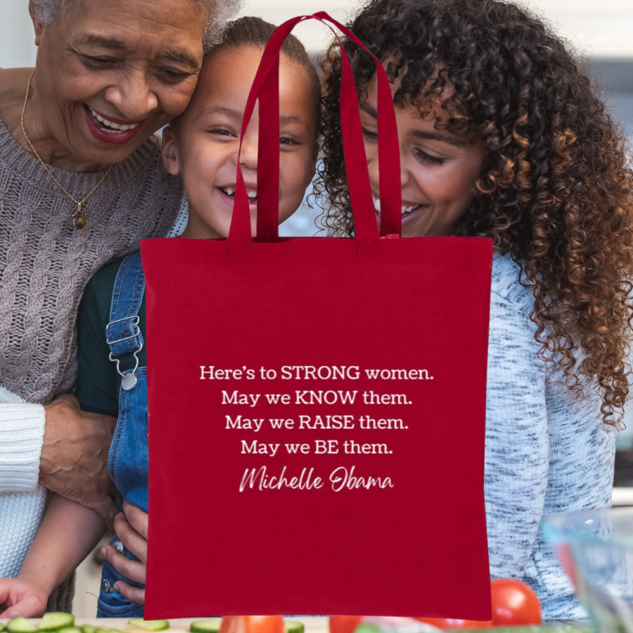 Michelle Obama Quote Tote In Red.png