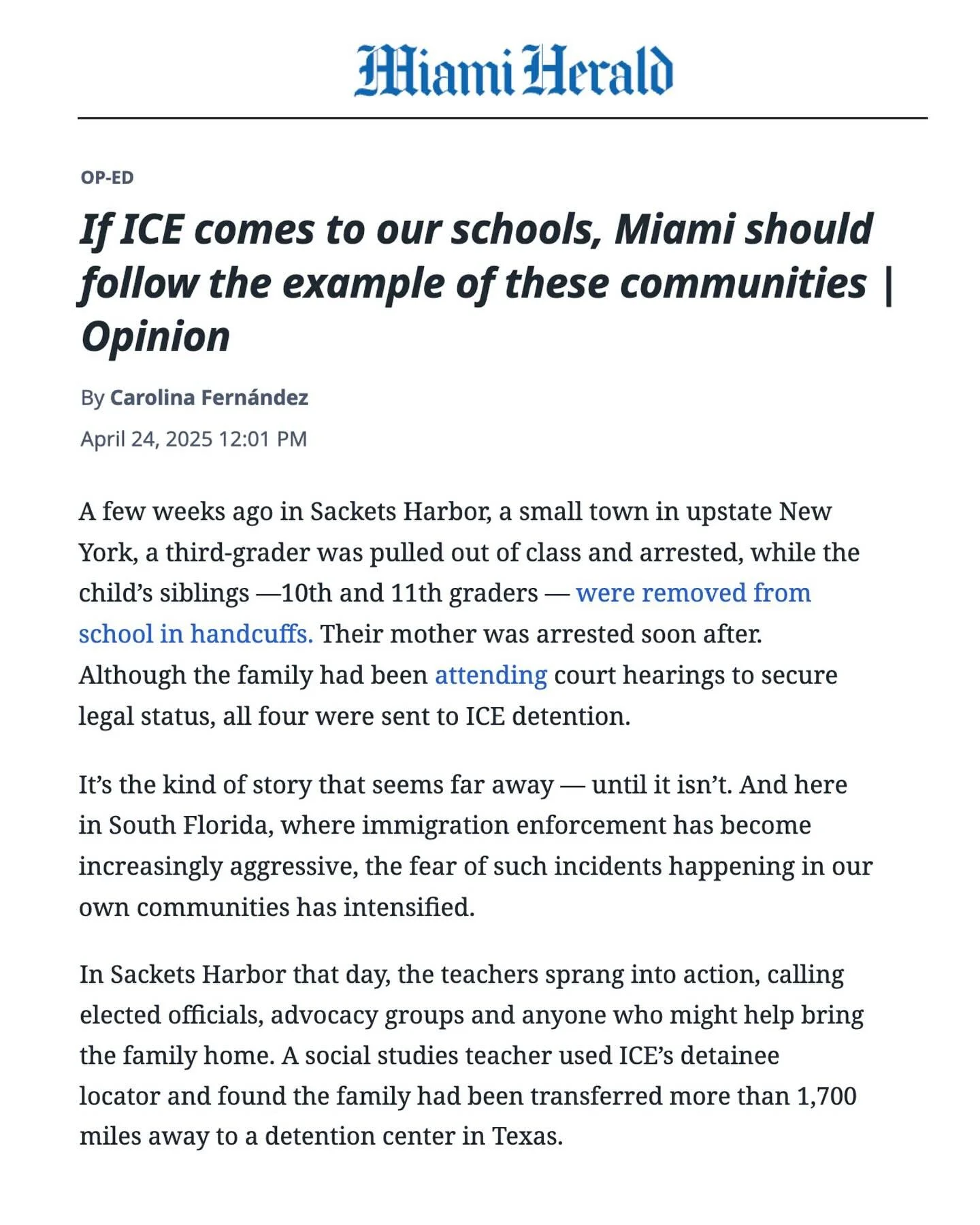 Arresting immigrants without a signed court order&mdash;the equivalent of a criminal subpoena&mdash;is blatantly unconstitutional. Arresting children is uniquely immoral and abhorrent. 

Yet this is what&rsquo;s happening nationwide to immigrant fami