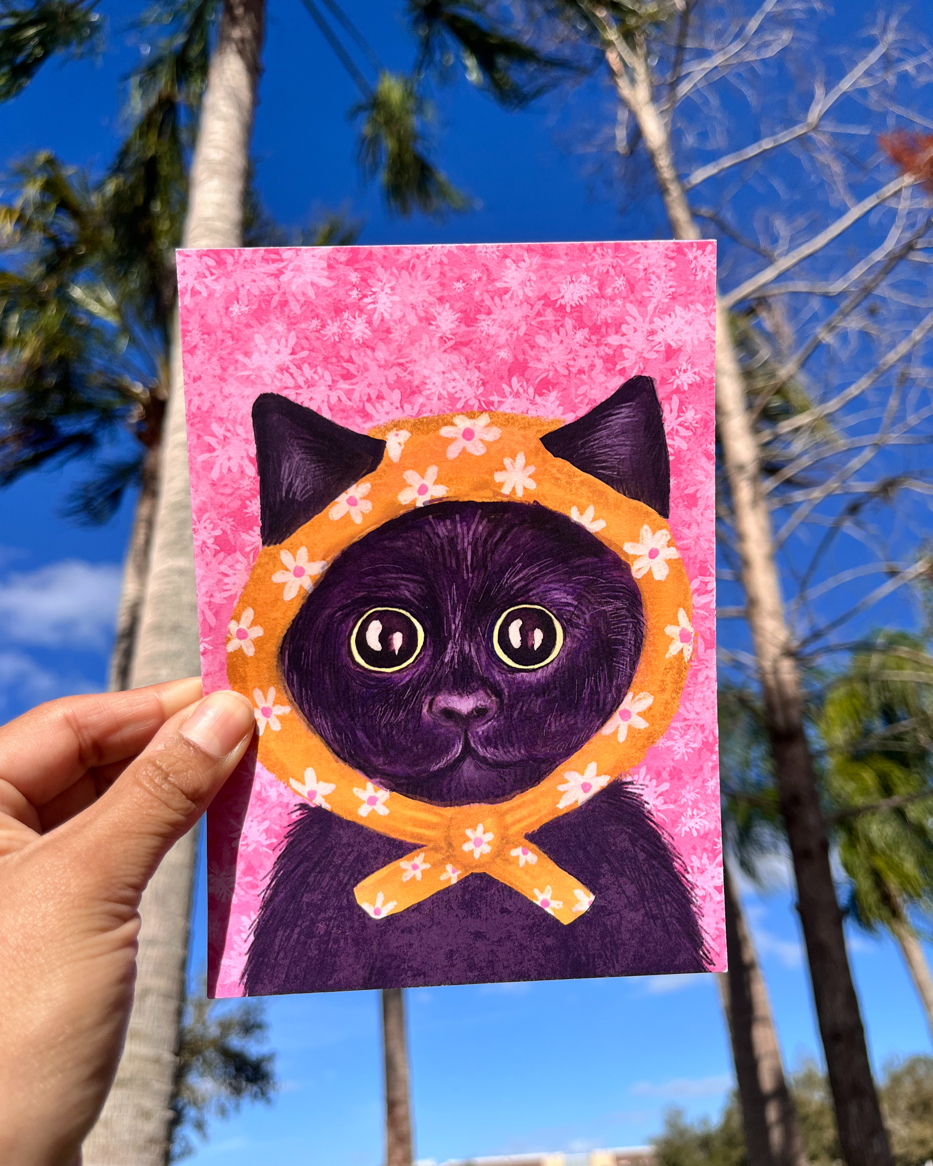 Babushka Cat Art Print