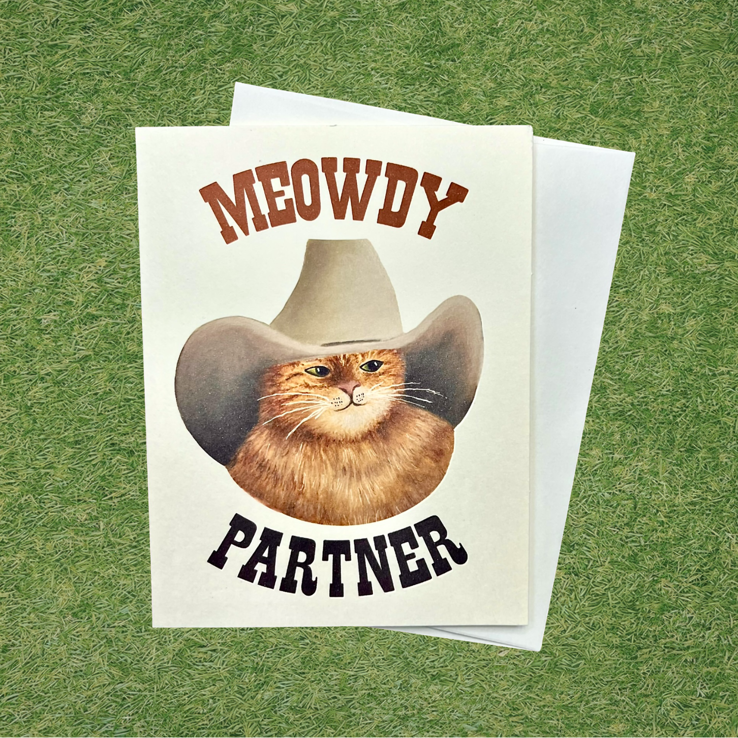Cowboy Cat Greeting Card- Meowdy Partner