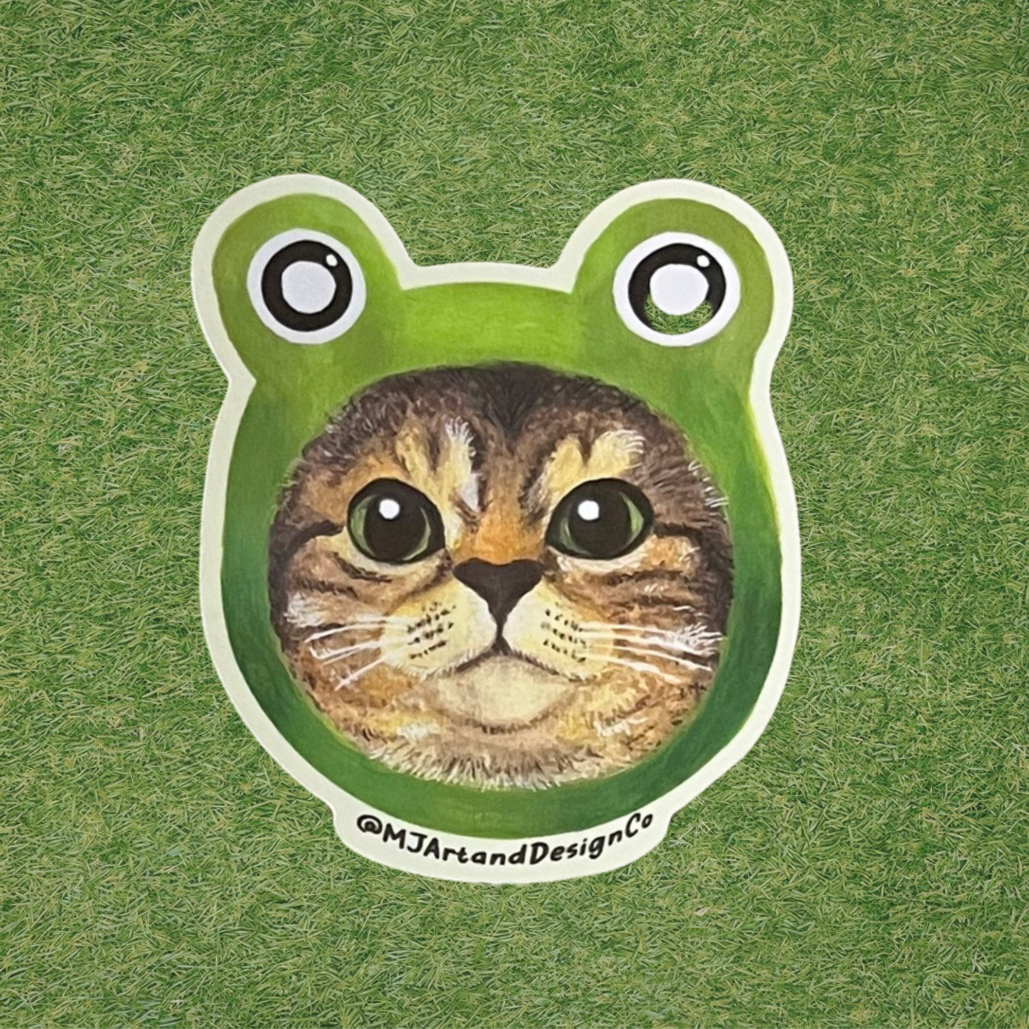 Frog Hat Cat Sticker