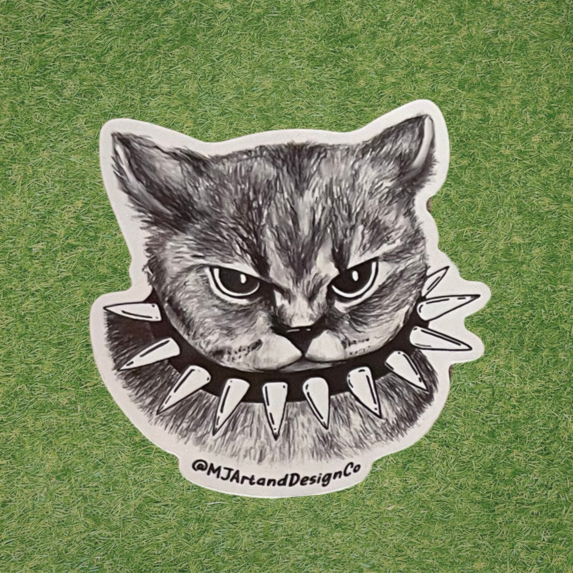 Angry Punk Cat Sticker