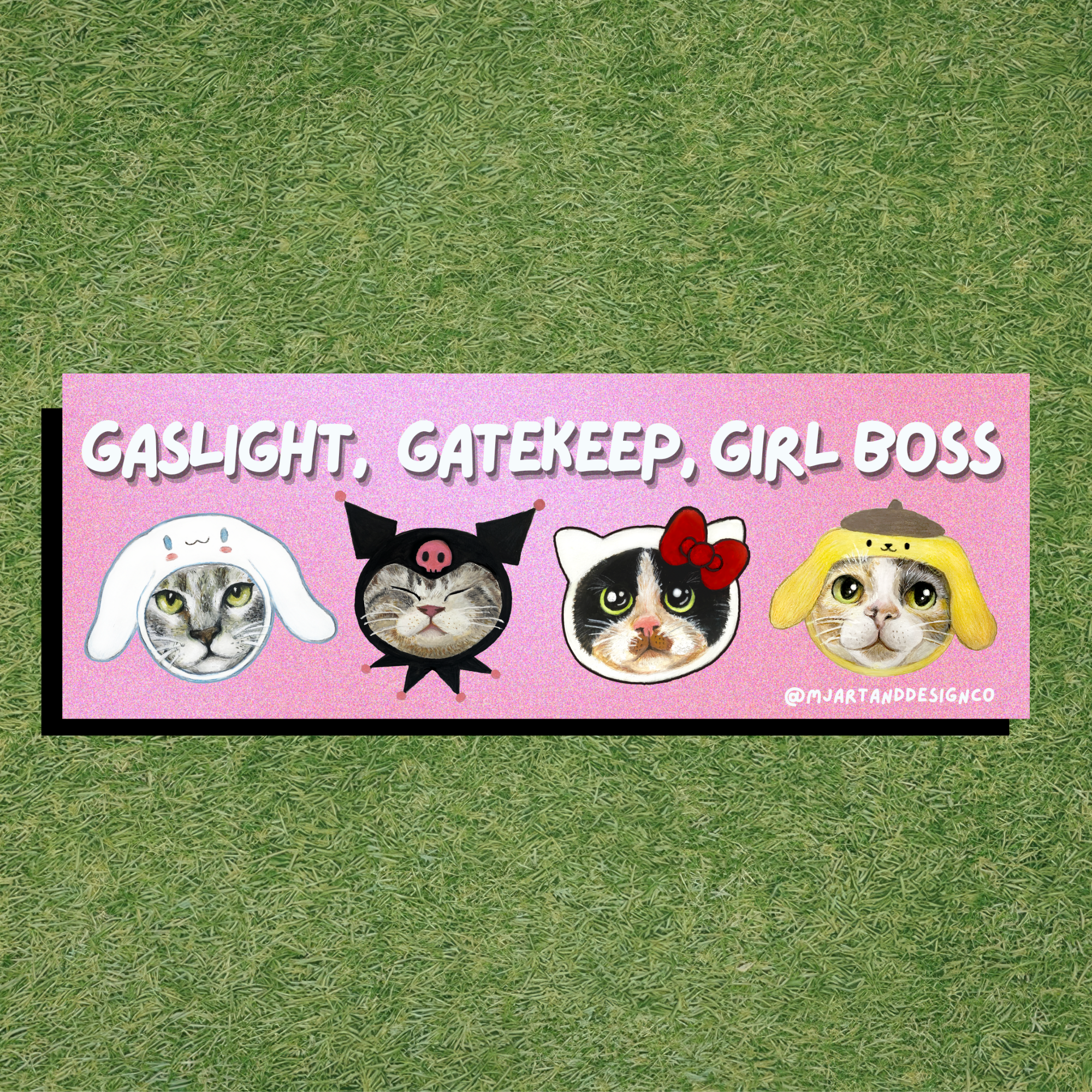 Gaslight, Gatekeep, Girl boss Sanrio Cats Bumper Stickers
